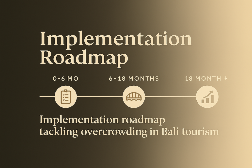 Implementation roadmap tackling overcrowding in Bali tourism.