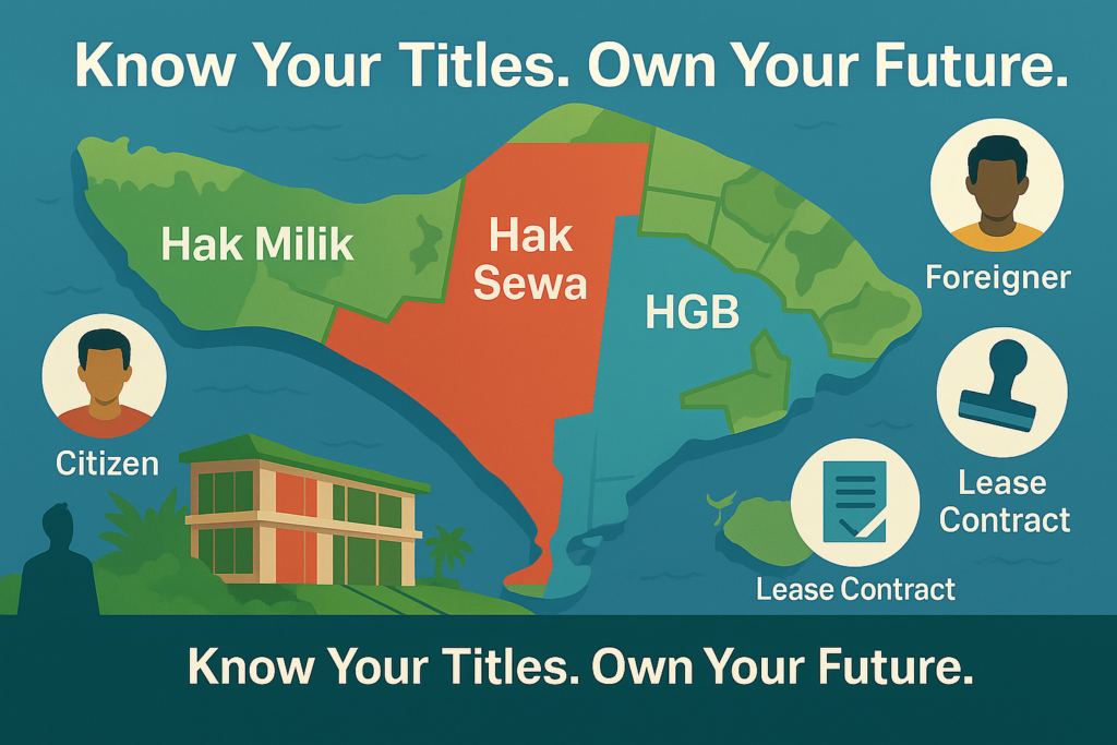 Land ownership types in Bali for foreign and local investors