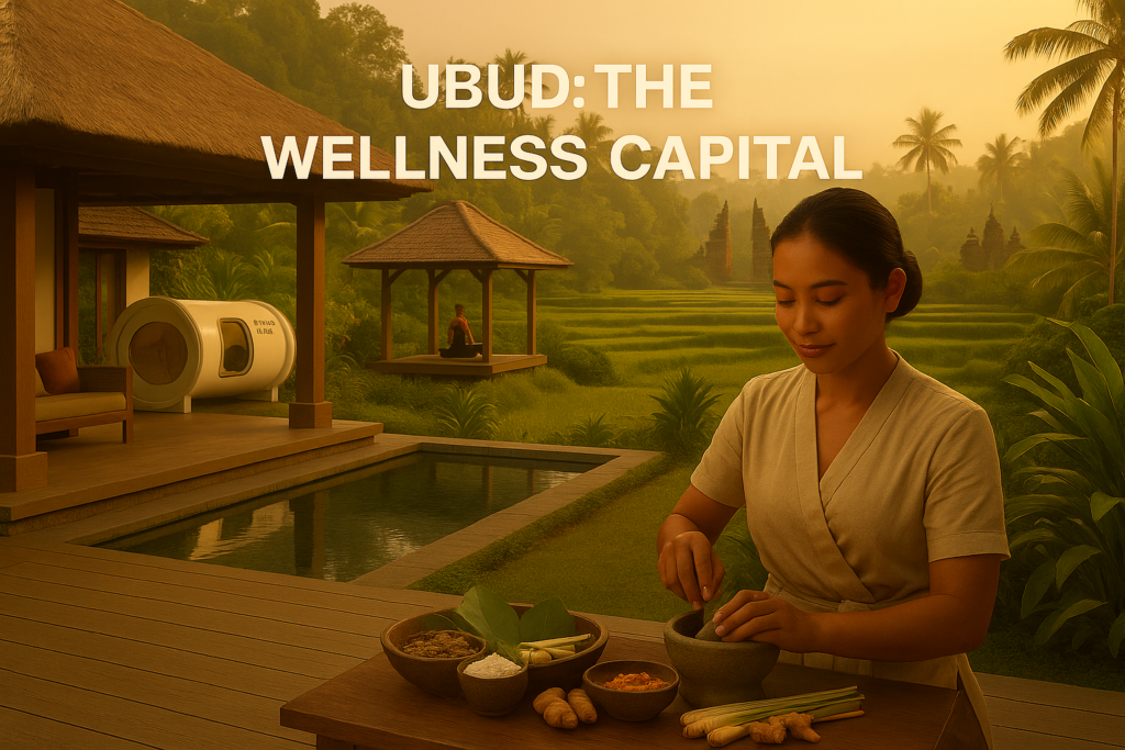 Eco-friendly spa resort surrounded by rice terraces