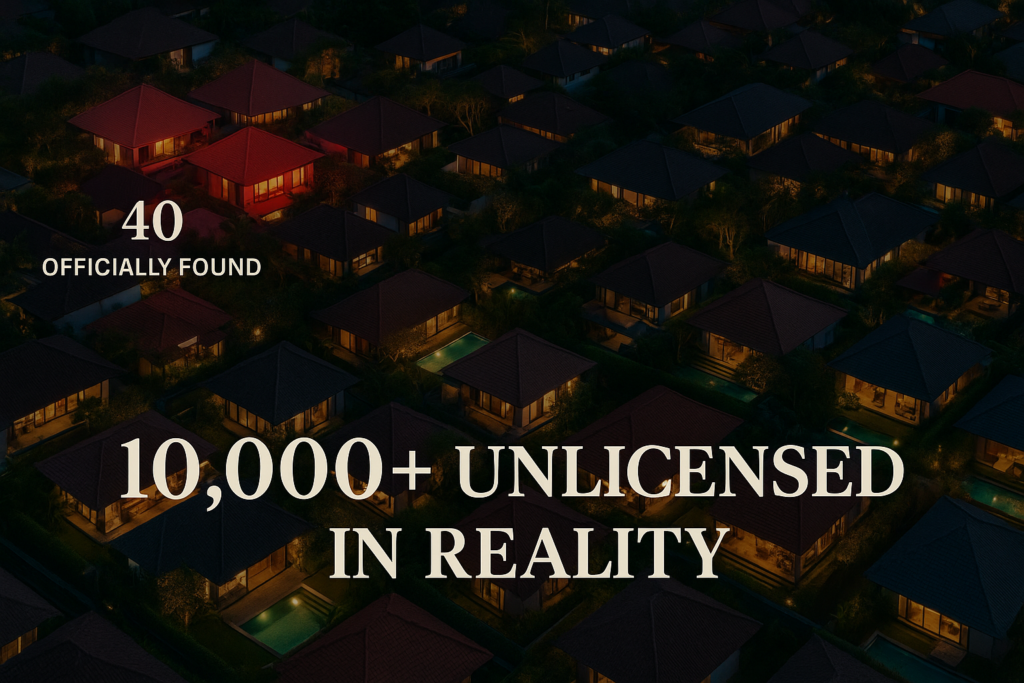Unlicensed Airbnb villas in Bali 2025 far exceeding official crackdown numbers