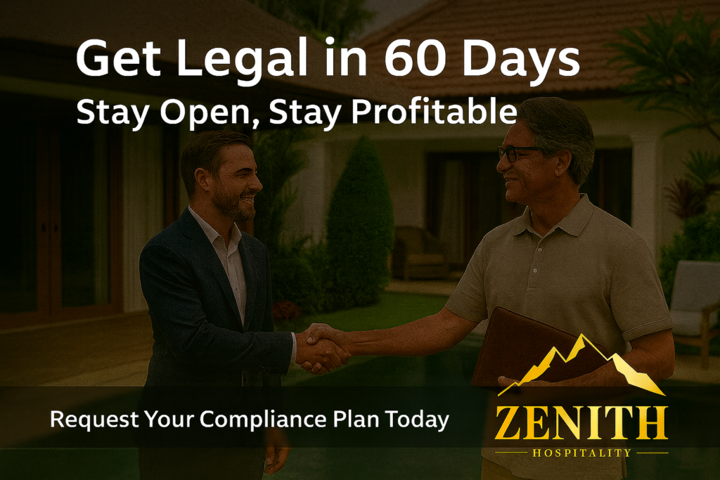 Get legal in 60 days — villa compliance handshake