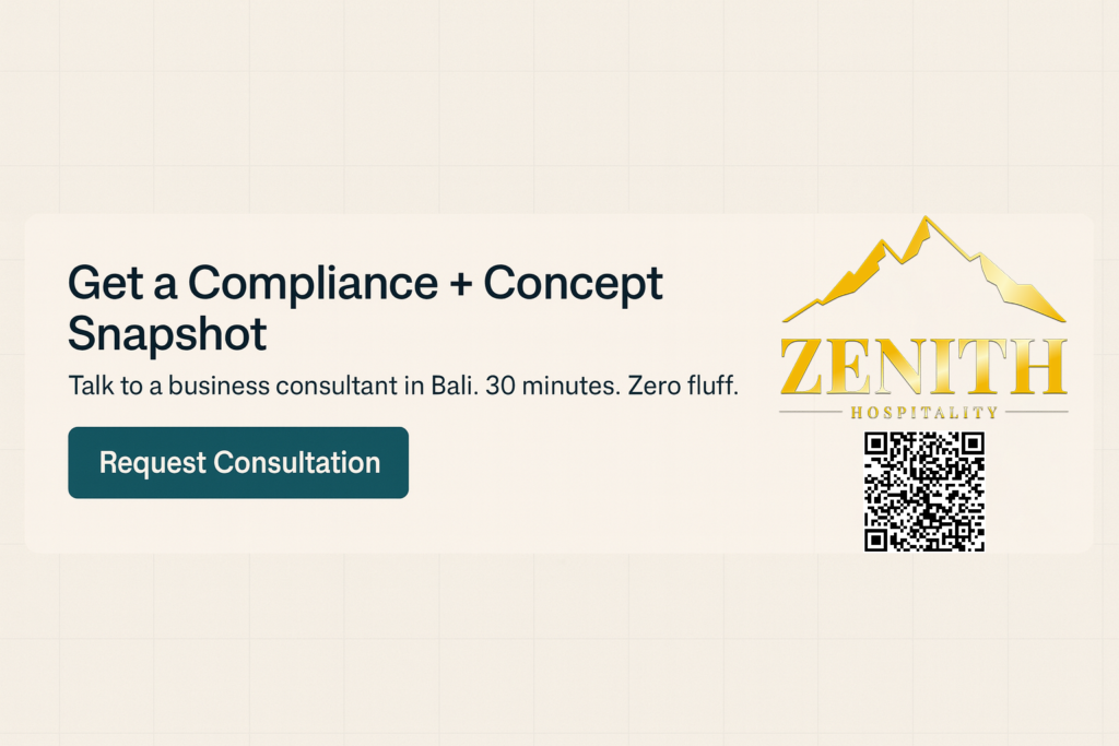 CTA banner to request consultation with a business consultant in Bali