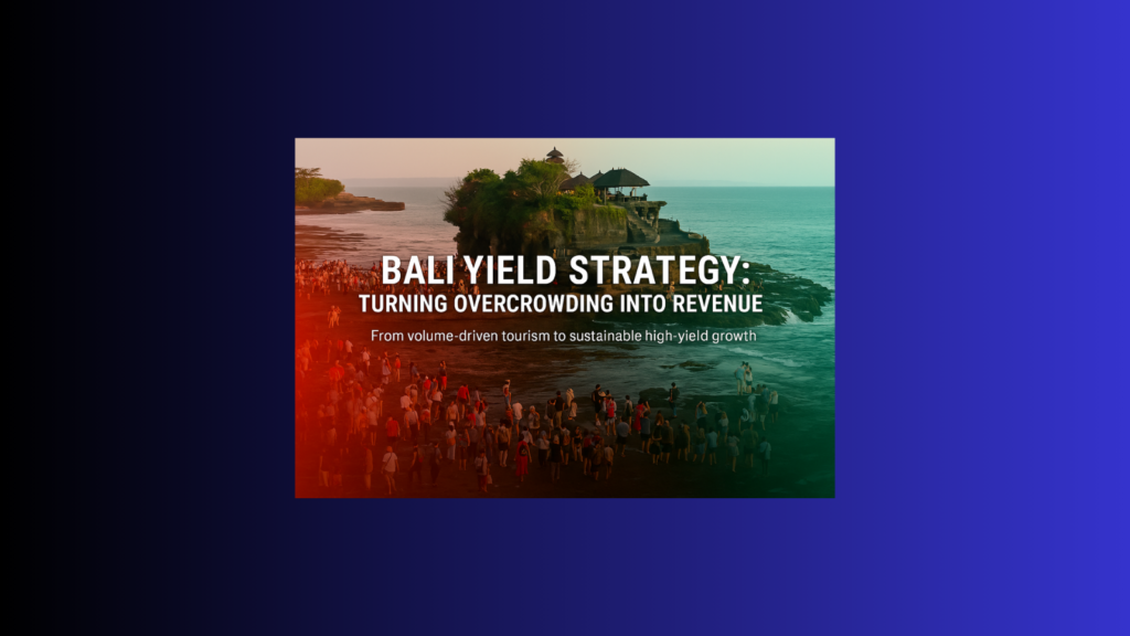 Hero image showing Bali yield strategy turning tourist overcrowding into sustainable revenue.