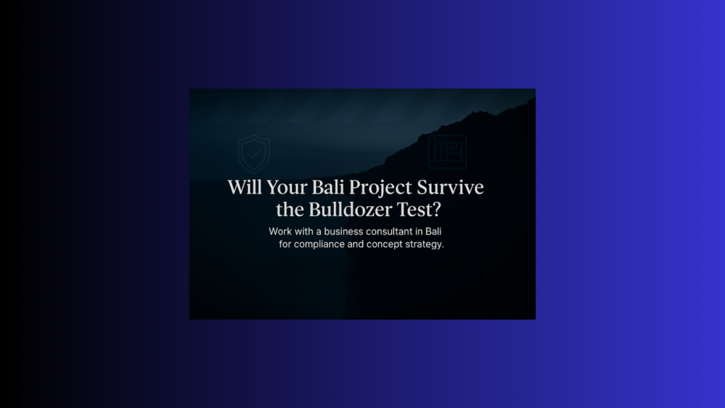 Business consultant in Bali – compliance and concept strategy hero image