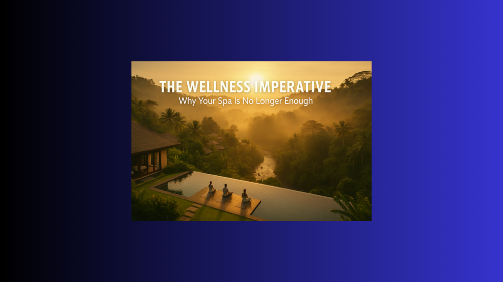 Luxury wellness resort in Bali at sunrise, symbolizing the wellness imperative in modern hospitality.