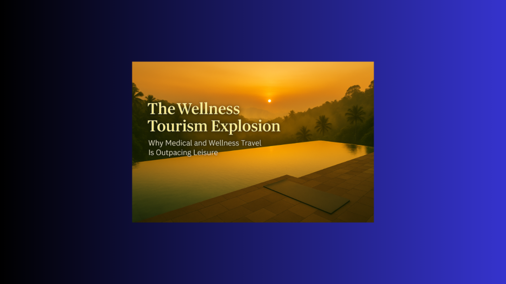 Bali wellness retreat sunrise infinity pool illustrating why wellness tourism is outpacing leisure travel