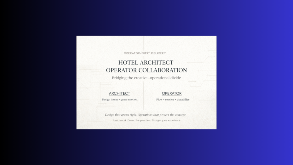 Hero image illustrating hotel architect operator collaboration for luxury, lifestyle, and wellness hotels in Bali and Indonesia.