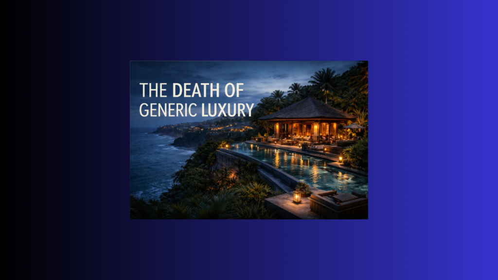 Distinctive luxury hotel in Bali illustrating AI hotel personalization strategy and the decline of generic luxury