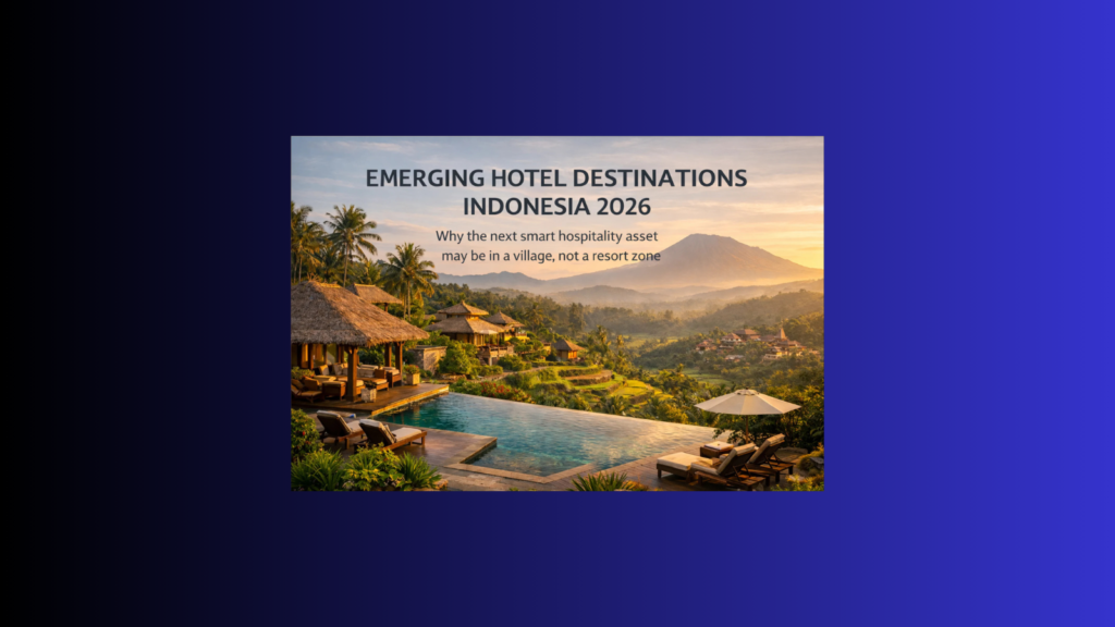 Boutique hospitality concept in an Indonesian village landscape with tropical greenery, terraced scenery, and low-density luxury atmosphere